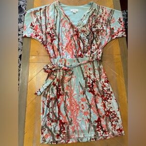 Jessica Simpson Aqua and Coral Dress